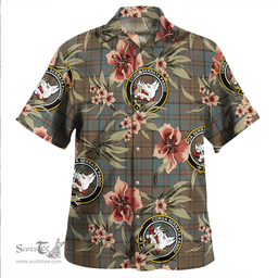 Scottish Lockhart Weathered Clan Tartan Hawaiian Shirt - Tropical Old Style Scottish Plaid Tartan Plaid