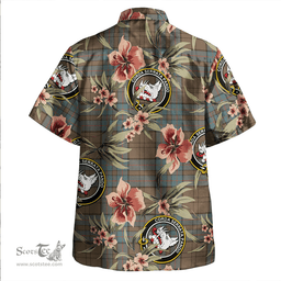 Scottish Lockhart Weathered Clan Tartan Hawaiian Shirt - Tropical Old Style Scottish Plaid Tartan Plaid