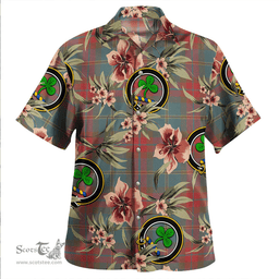 Scottish Harvey Weathered Clan Tartan Hawaiian Shirt - Tropical Old Style Scottish Plaid Tartan Plaid