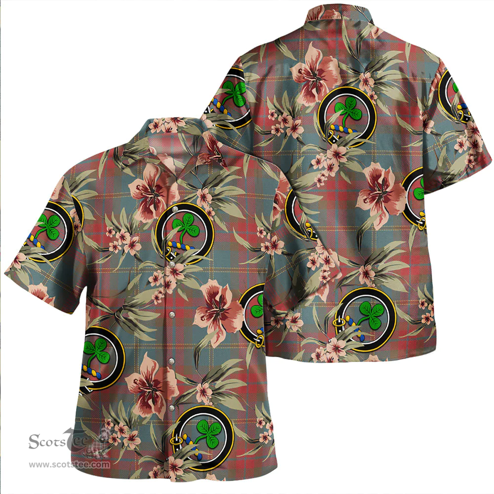 Scottish Harvey Weathered Clan Tartan Hawaiian Shirt - Tropical Old Style Scottish Plaid Tartan Plaid