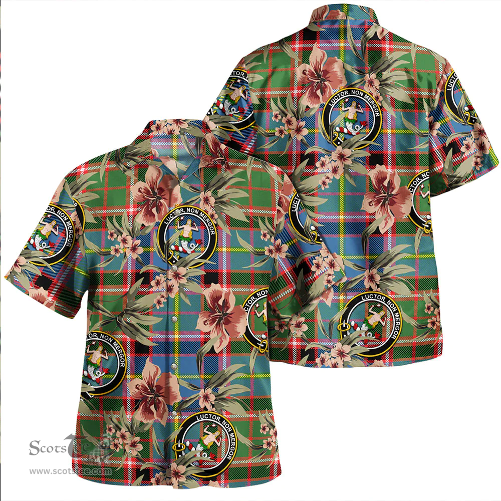 Scottish Glass Clan Tartan Hawaiian Shirt - Tropical Old Style Scottish Plaid Tartan Plaid