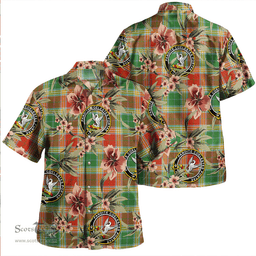 Scottish Gibson (Gibbs) Ancient Clan Tartan Hawaiian Shirt - Tropical Old Style Scottish Plaid Tartan Plaid