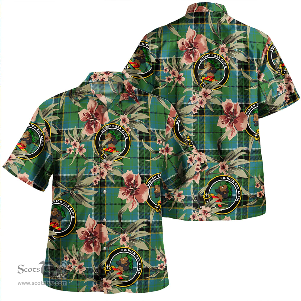 Scottish MacAlpine Ancient Clan Tartan Hawaiian Shirt - Tropical Old Style Scottish Plaid Tartan Plaid