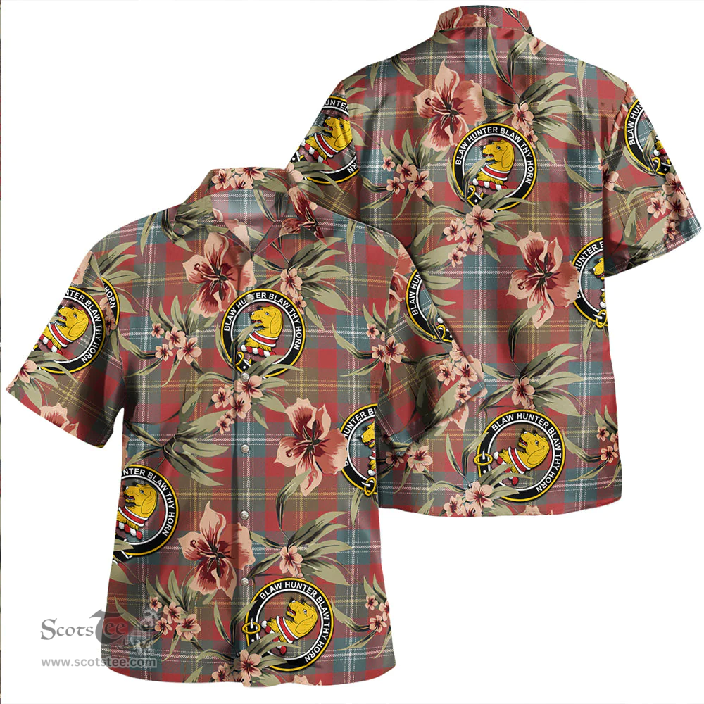 Scottish Forrester Weathered Clan Tartan Hawaiian Shirt - Tropical Old Style Scottish Plaid Tartan Plaid