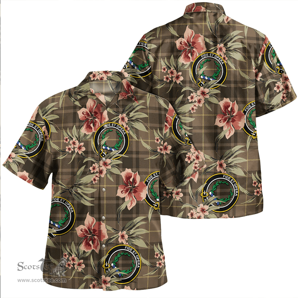 Scottish MacArthur Weathered Clan Tartan Hawaiian Shirt - Tropical Old Style Scottish Plaid Tartan Plaid