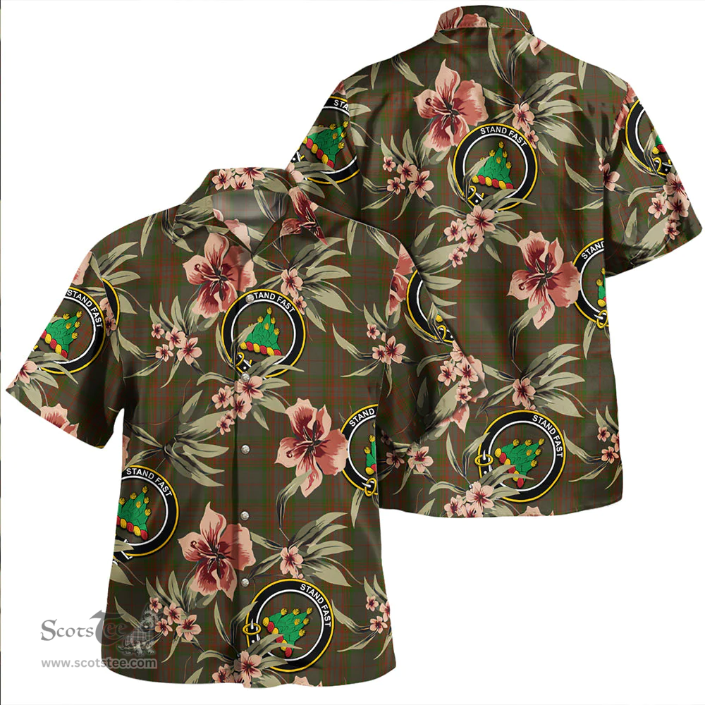 Scottish Gray Hunting Clan Tartan Hawaiian Shirt - Tropical Old Style Scottish Plaid Tartan Plaid