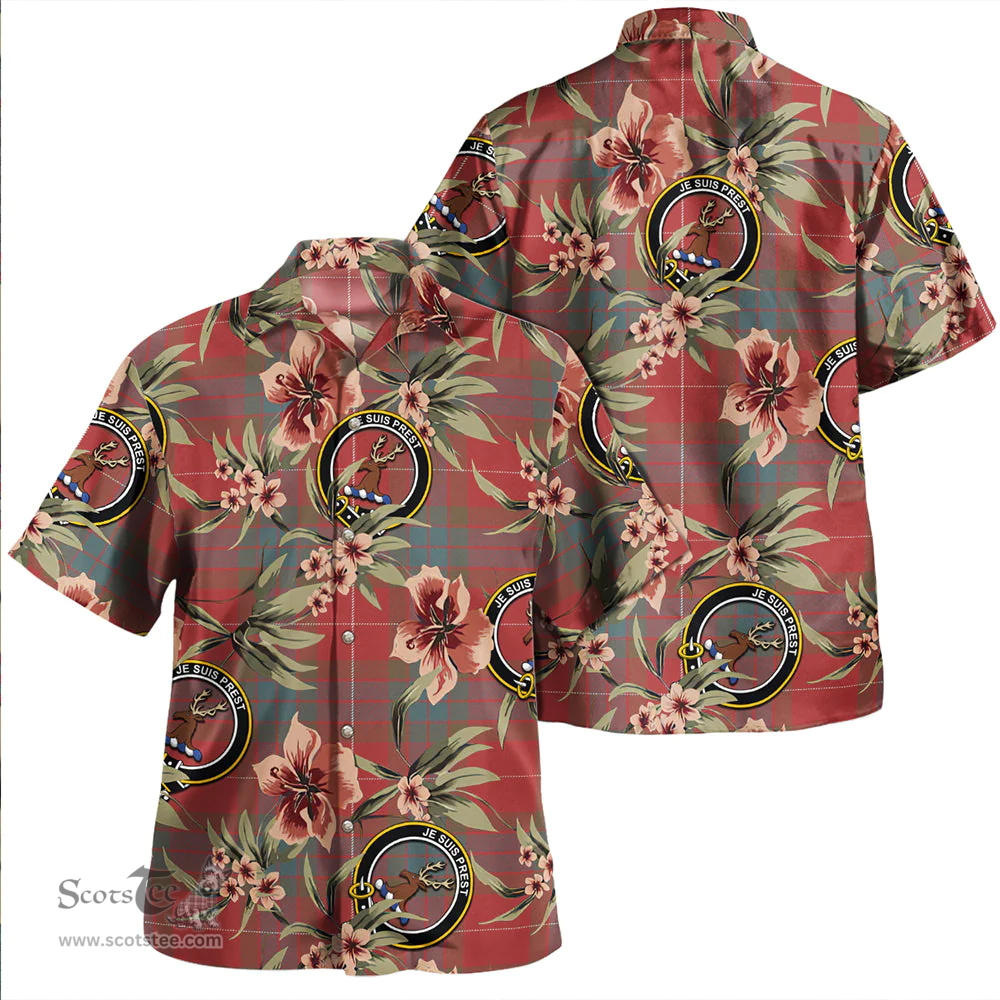 Scottish Fraser Weathered Clan Tartan Hawaiian Shirt - Tropical Old Style Scottish Plaid Tartan Plaid