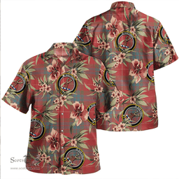 Scottish Fraser Weathered Clan Tartan Hawaiian Shirt - Tropical Old Style Scottish Plaid Tartan Plaid