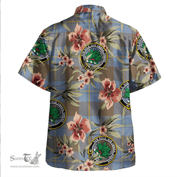 Scottish Irvine of Bonshaw Weathered Clan Tartan Hawaiian Shirt - Tropical Old Style Scottish Plaid Tartan Plaid