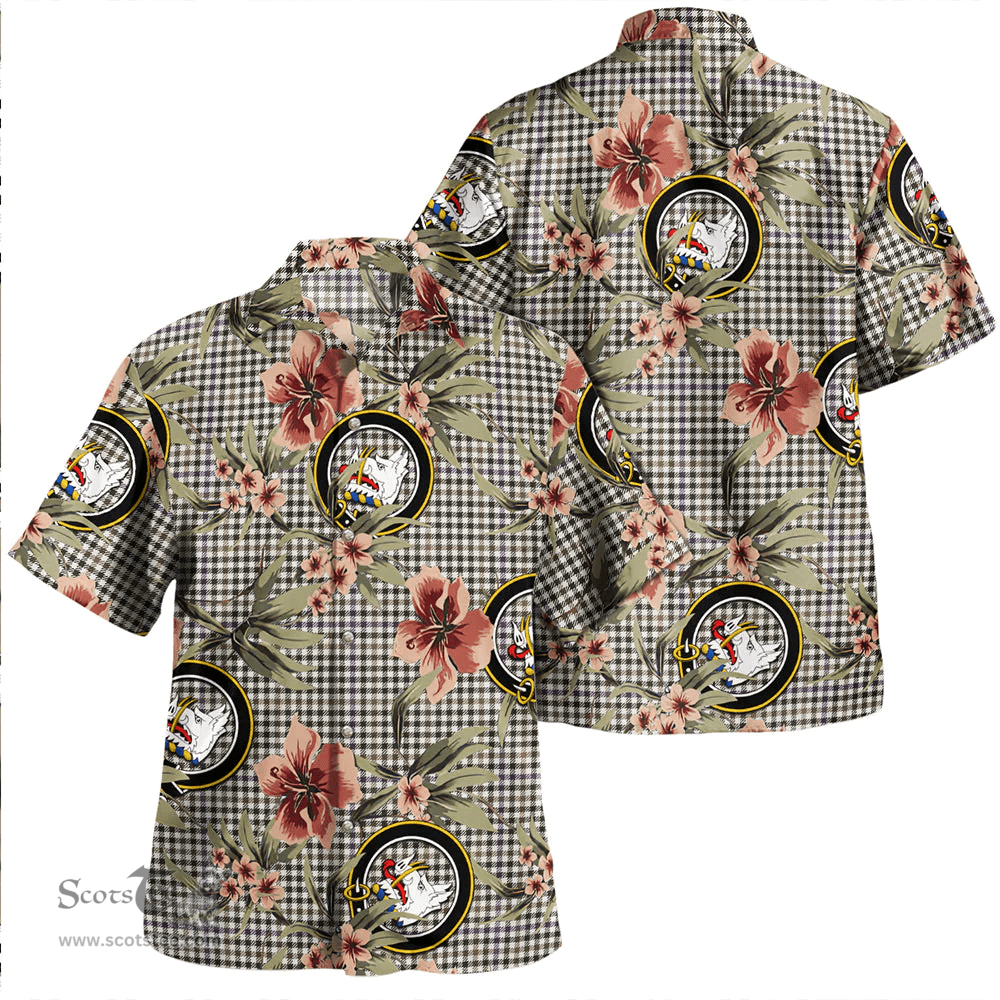 Scottish Halliday (Holliday) Weathered Clan Tartan Hawaiian Shirt - Tropical Old Style Scottish Plaid Tartan Plaid