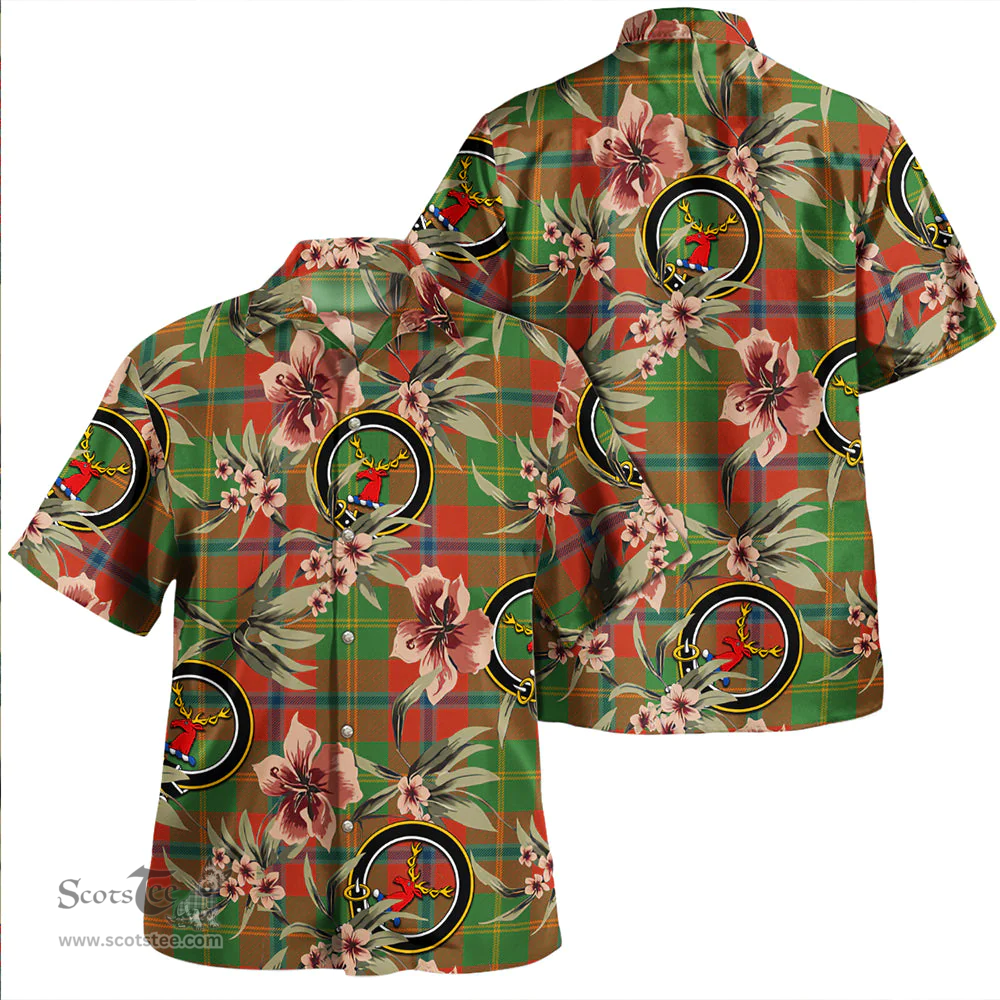 Scottish Hutcheson Ancient Clan Tartan Hawaiian Shirt - Tropical Old Style Scottish Plaid Tartan Plaid