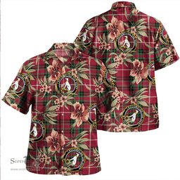 Scottish Hunter of Bute (Michael Maroon) Modern Clan Tartan Hawaiian Shirt - Tropical Old Style Scottish Plaid Tartan Plaid