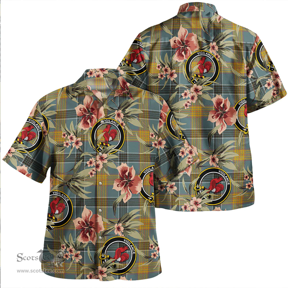 Scottish Laing (Lang) Weathered Clan Tartan Hawaiian Shirt - Tropical Old Style Scottish Plaid Tartan Plaid