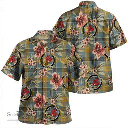 Scottish Laing (Lang) Weathered Clan Tartan Hawaiian Shirt - Tropical Old Style Scottish Plaid Tartan Plaid