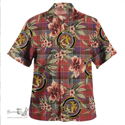 Scottish Hay and Leith Weathered Clan Tartan Hawaiian Shirt - Tropical Old Style Scottish Plaid Tartan Plaid