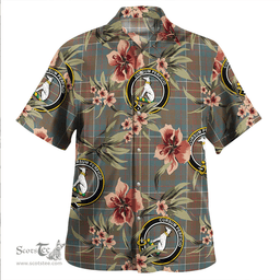 Scottish Hunter of Hunterston (Galbraith of Hunterston) Weathered Clan Tartan Hawaiian Shirt - Tropical Old Style Scottish Plaid Tartan Plaid
