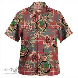 Scottish Hamilton Weathered Clan Tartan Hawaiian Shirt - Tropical Old Style Scottish Plaid Tartan Plaid