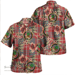 Scottish Hamilton Weathered Clan Tartan Hawaiian Shirt - Tropical Old Style Scottish Plaid Tartan Plaid
