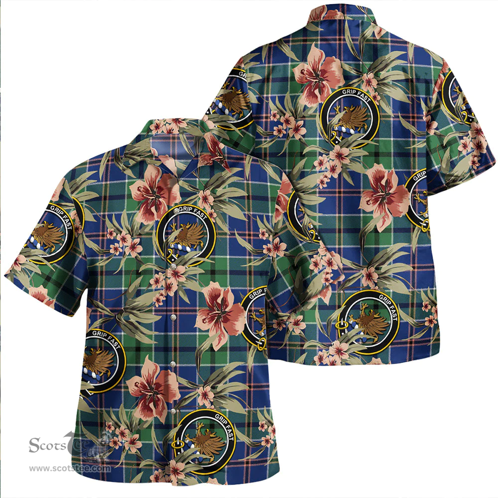 Scottish Leslie of the Hebrides Modern Clan Tartan Hawaiian Shirt - Tropical Old Style Scottish Plaid Tartan Plaid
