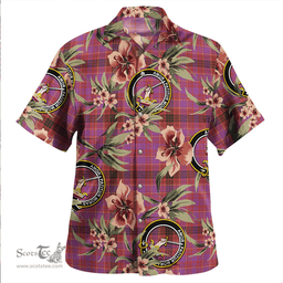 Scottish Lumsden of Clova Weathered Clan Tartan Hawaiian Shirt - Tropical Old Style Scottish Plaid Tartan Plaid