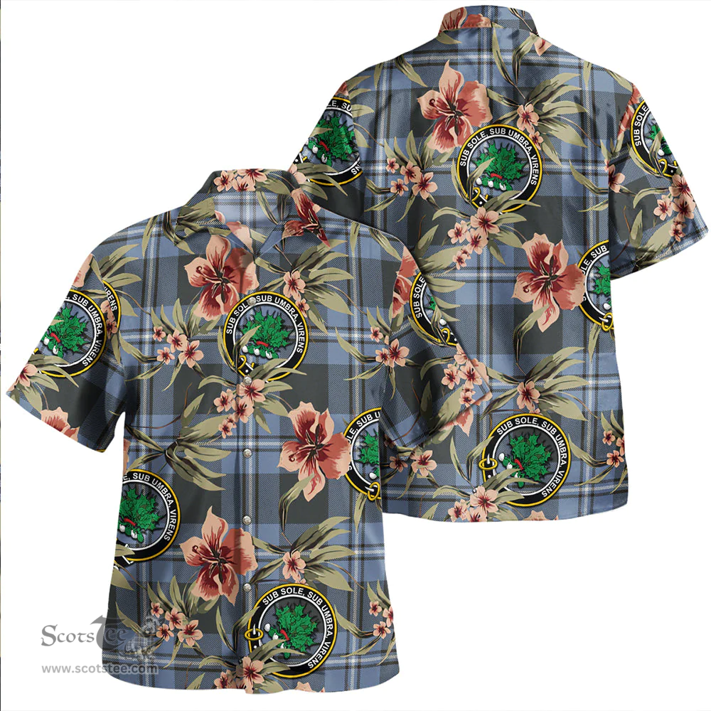 Scottish Irvine Weathered Clan Tartan Hawaiian Shirt - Tropical Old Style Scottish Plaid Tartan Plaid