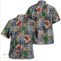 Scottish Irvine Weathered Clan Tartan Hawaiian Shirt - Tropical Old Style Scottish Plaid Tartan Plaid