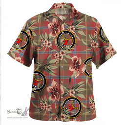 Scottish Hutcheson Weathered Clan Tartan Hawaiian Shirt - Tropical Old Style Scottish Plaid Tartan Plaid