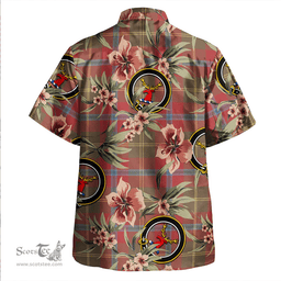 Scottish Hutcheson Weathered Clan Tartan Hawaiian Shirt - Tropical Old Style Scottish Plaid Tartan Plaid