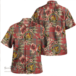 Scottish MacPherson of Cluny Weathered Clan Tartan Hawaiian Shirt - Tropical Old Style Scottish Plaid Tartan Plaid