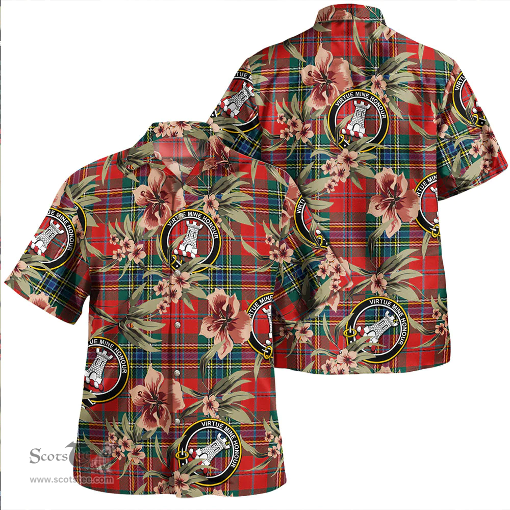 Scottish MacLean of Duart Modern Clan Tartan Hawaiian Shirt - Tropical Old Style Scottish Plaid Tartan Plaid