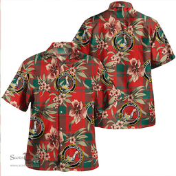 Scottish MacQuarrie (MacGuarie) Modern Clan Tartan Hawaiian Shirt - Tropical Old Style Scottish Plaid Tartan Plaid