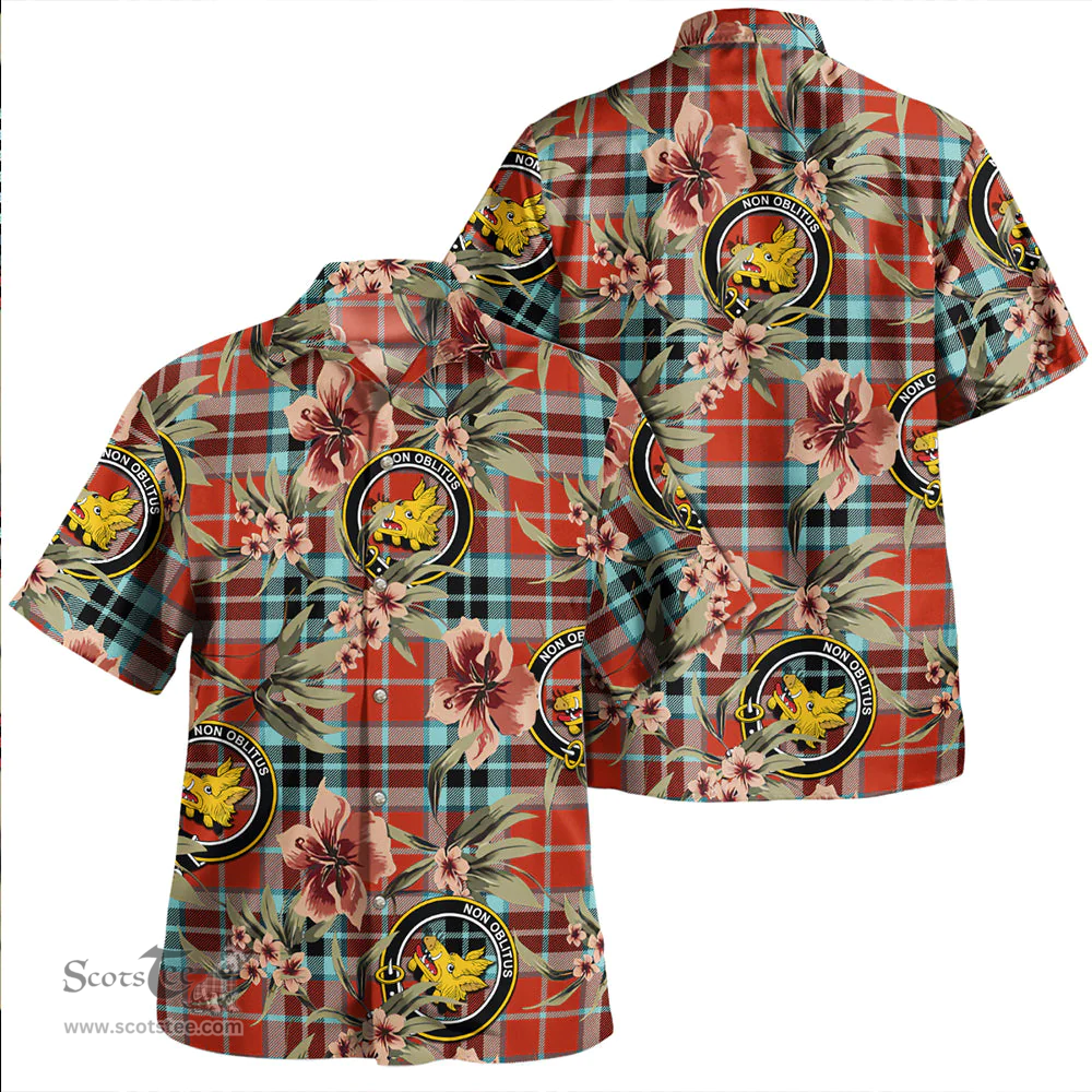 Scottish MacTavish Weathered Clan Tartan Hawaiian Shirt - Tropical Old Style Scottish Plaid Tartan Plaid