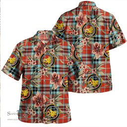 Scottish MacTavish Weathered Clan Tartan Hawaiian Shirt - Tropical Old Style Scottish Plaid Tartan Plaid