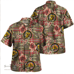 Scottish MacWhirter Weathered Clan Tartan Hawaiian Shirt - Tropical Old Style Scottish Plaid Tartan Plaid