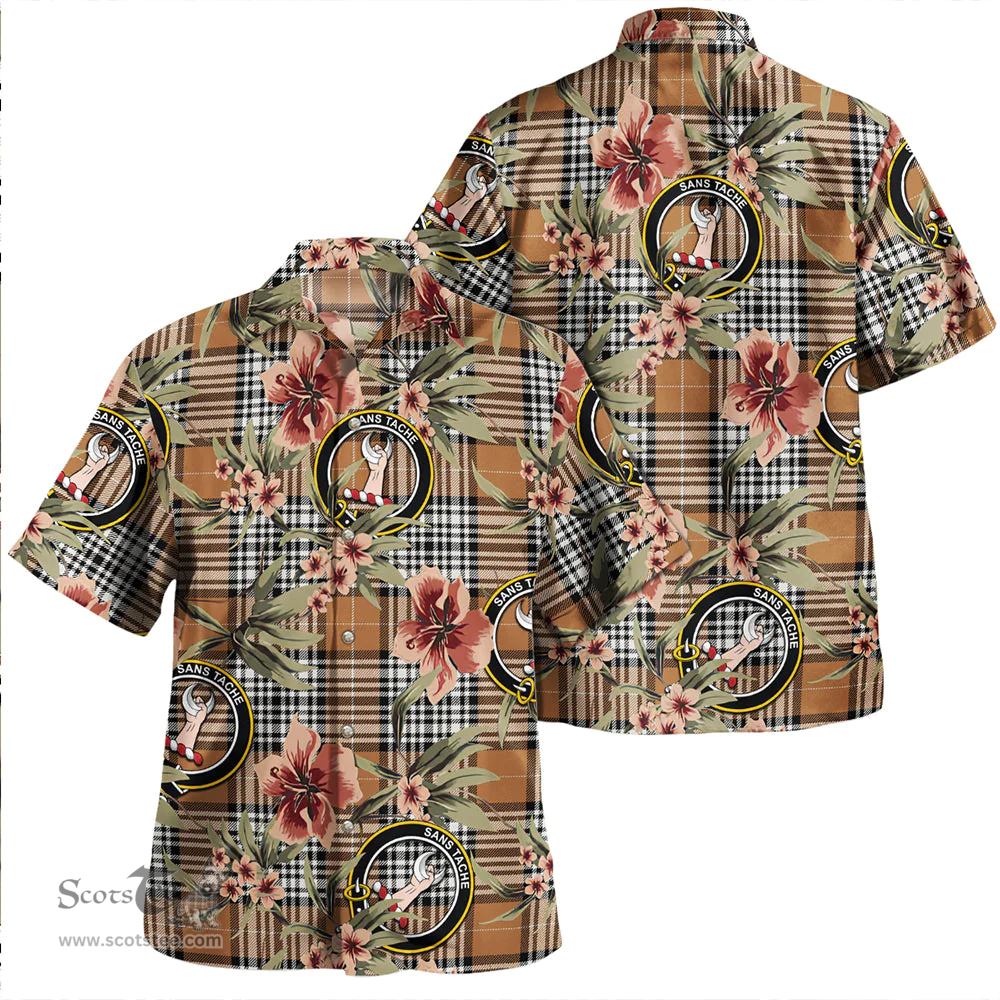 Scottish Napier Rose Modern Clan Tartan Hawaiian Shirt - Tropical Old Style Scottish Plaid Tartan Plaid