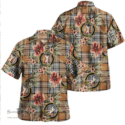 Scottish Napier Rose Modern Clan Tartan Hawaiian Shirt - Tropical Old Style Scottish Plaid Tartan Plaid
