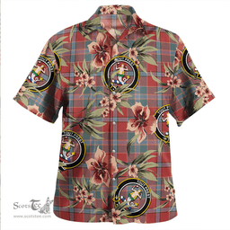 Scottish Murray of Abercairney Weathered Clan Tartan Hawaiian Shirt - Tropical Old Style Scottish Plaid Tartan Plaid