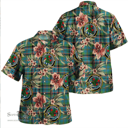Scottish Stinson (Stephenson/Stevenson) Ancient Clan Tartan Hawaiian Shirt - Tropical Old Style Scottish Plaid Tartan Plaid