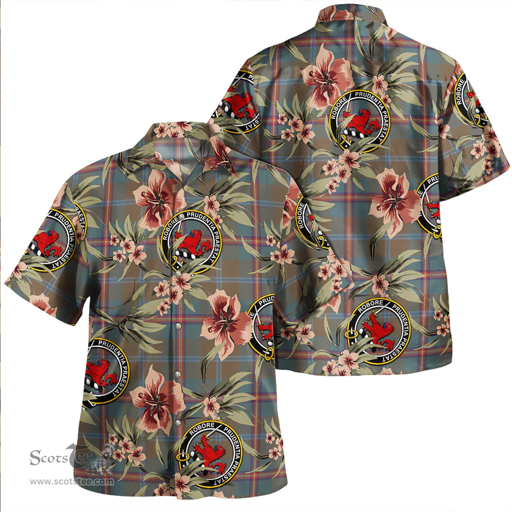 Scottish Young Weathered Clan Tartan Hawaiian Shirt - Tropical Old Style Scottish Plaid Tartan Plaid