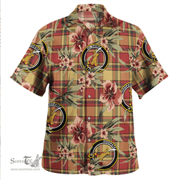 Scottish Scrimgeour of Glassary Weathered Clan Tartan Hawaiian Shirt - Tropical Old Style Scottish Plaid Tartan Plaid