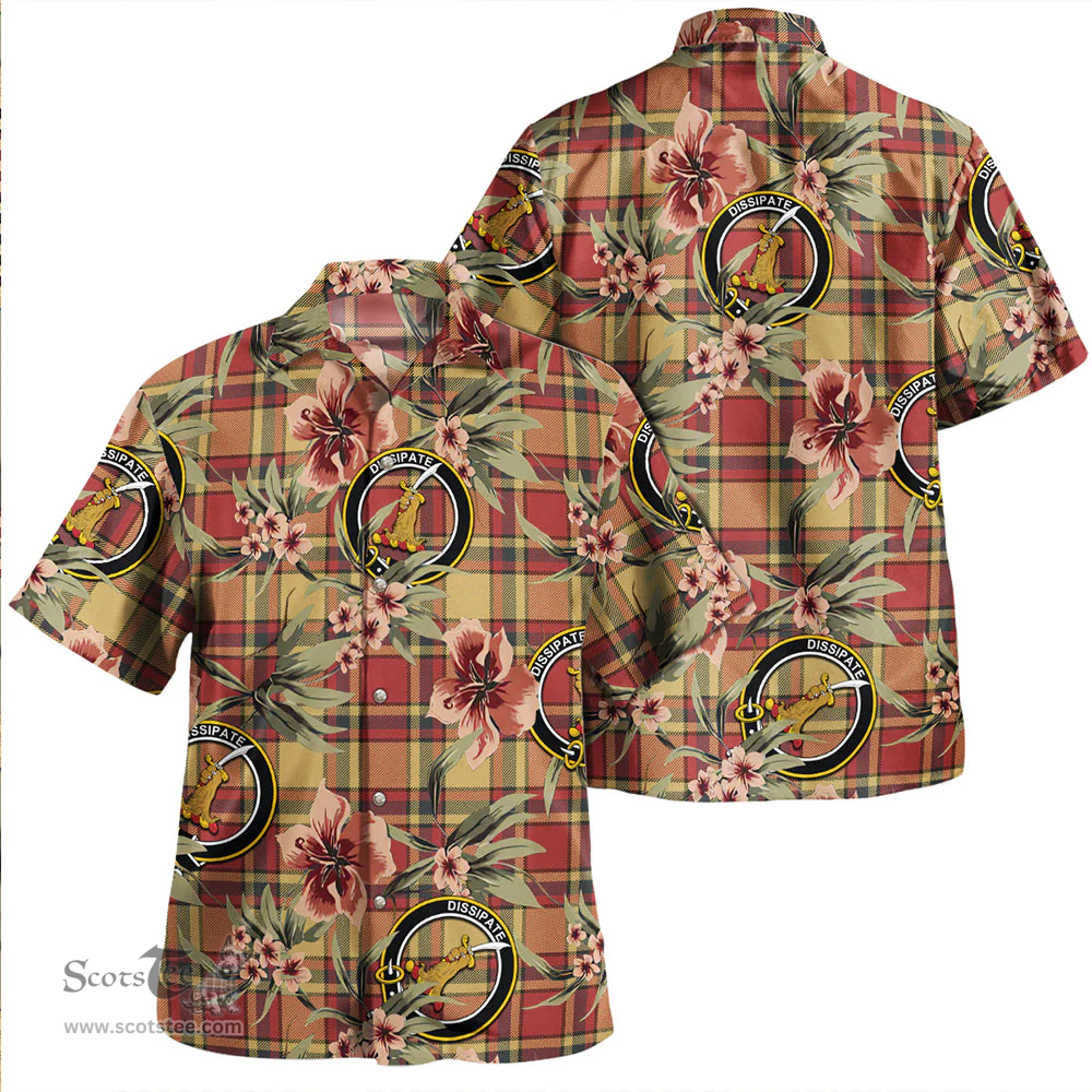 Scottish Scrimgeour of Glassary Weathered Clan Tartan Hawaiian Shirt - Tropical Old Style Scottish Plaid Tartan Plaid