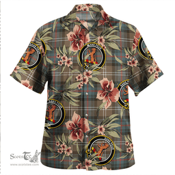 Scottish Sutherland Weathered Clan Tartan Hawaiian Shirt - Tropical Old Style Scottish Plaid Tartan Plaid