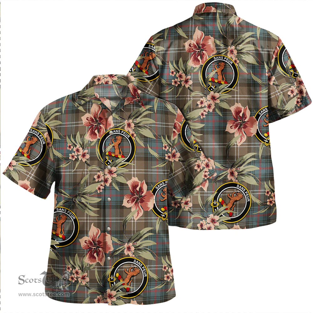 Scottish Sutherland Weathered Clan Tartan Hawaiian Shirt - Tropical Old Style Scottish Plaid Tartan Plaid