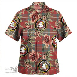 Scottish Ruthven Weathered Clan Tartan Hawaiian Shirt - Tropical Old Style Scottish Plaid Tartan Plaid