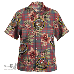 Scottish MacKinnon Weathered Clan Tartan Hawaiian Shirt - Tropical Old Style Scottish Plaid Tartan Plaid