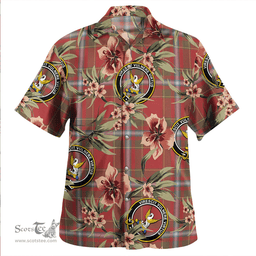 Scottish Stewart of Fingask Weathered Clan Tartan Hawaiian Shirt - Tropical Old Style Scottish Plaid Tartan Plaid