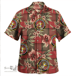 Scottish Stewart of Atholl Weathered Clan Tartan Hawaiian Shirt - Tropical Old Style Scottish Plaid Tartan Plaid