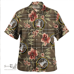 Scottish MacLean of Duart Hunting (Vestiarium Scoticum) Weathered Clan Tartan Hawaiian Shirt - Tropical Old Style Scottish Plaid Tartan Plaid