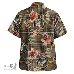 Scottish MacLean of Duart Hunting (Vestiarium Scoticum) Weathered Clan Tartan Hawaiian Shirt - Tropical Old Style Scottish Plaid Tartan Plaid