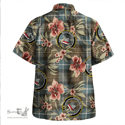 Scottish MacNeil of Barra (MacNeil/MacNeill) Weathered Clan Tartan Hawaiian Shirt - Tropical Old Style Scottish Plaid Tartan Plaid